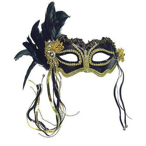 Черная венецианская маска «Коломбина» 